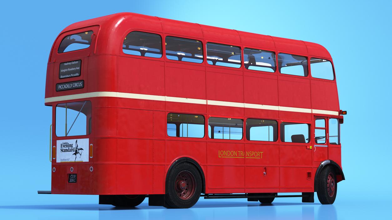 3D London Double Decker Bus Rigged