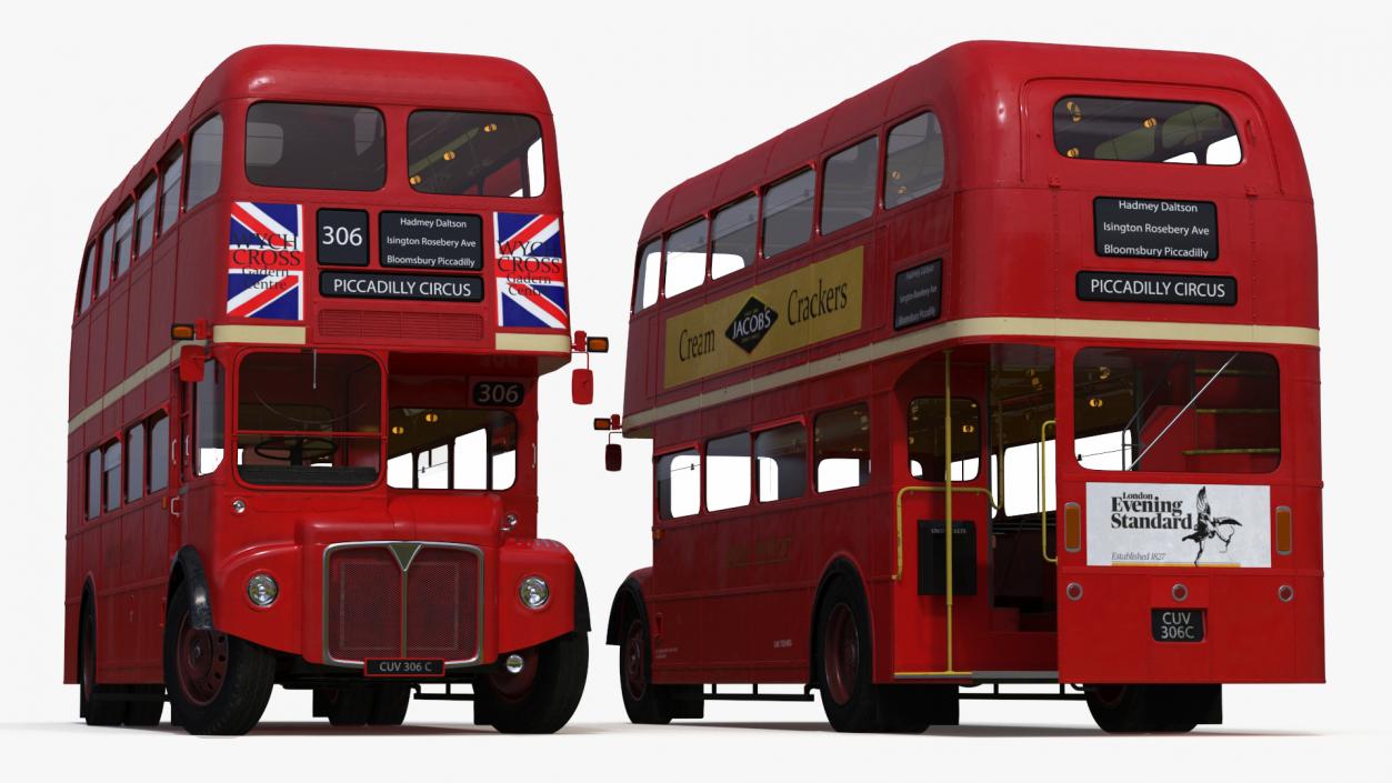 3D London Double Decker Bus Rigged