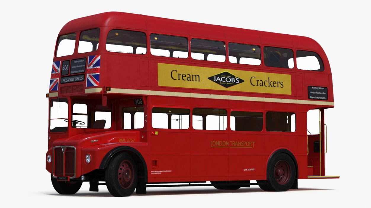 3D London Double Decker Bus Rigged