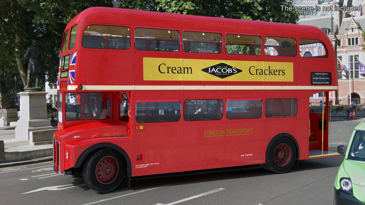 3D London Double Decker Bus Rigged