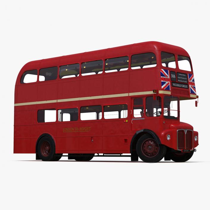 3D London Double Decker Bus Rigged