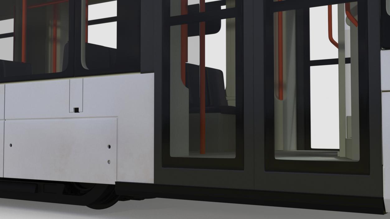 3D model Modern City Tram Bybanen Simple Interior