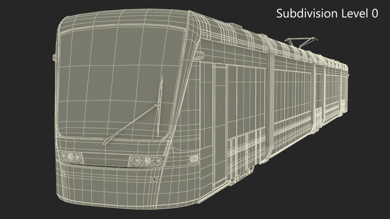 3D model Modern City Tram Bybanen Simple Interior