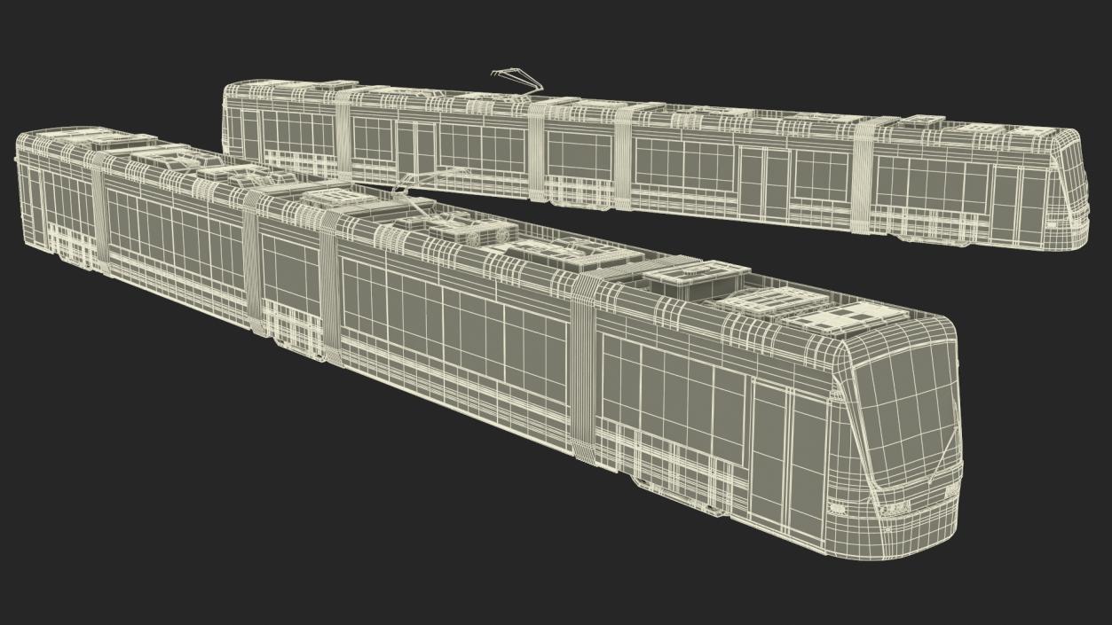 3D model Modern City Tram Bybanen Simple Interior