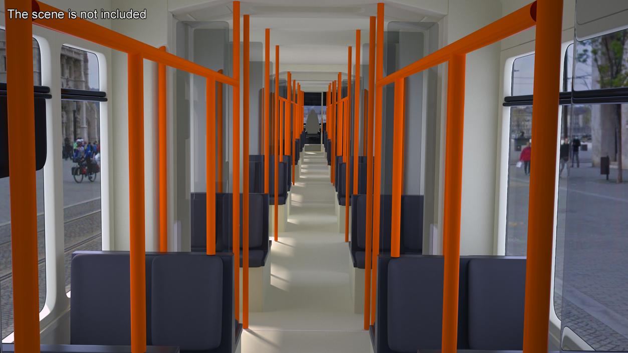 3D model Modern City Tram Bybanen Simple Interior