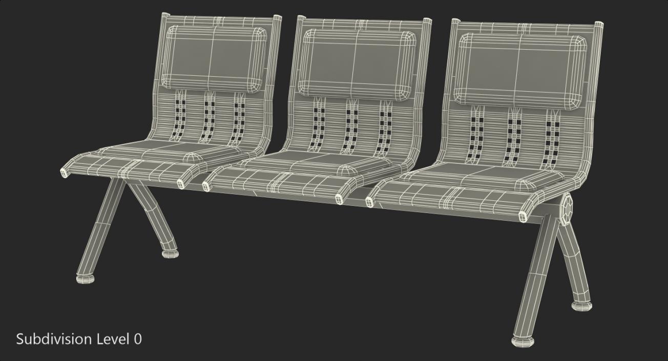 3D model Waiting Room Triple Seats