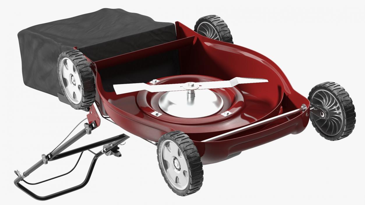 Gas Push Mower 3D model