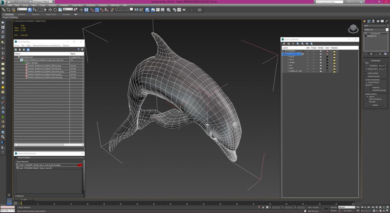 3D Realistic Bottlenose Dolphin Jump model