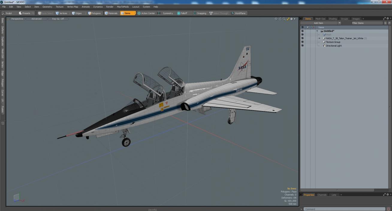 3D NASA T-38 Talon Trainer Jet White model