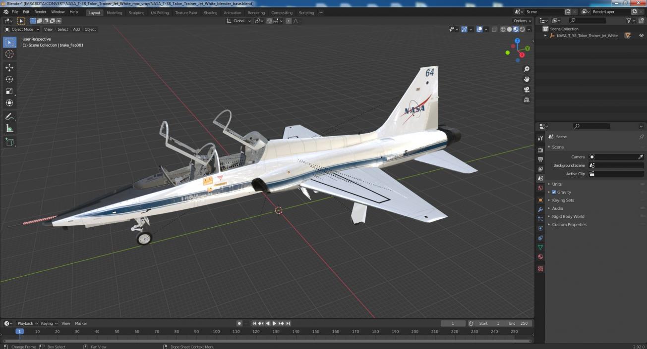 3D NASA T-38 Talon Trainer Jet White model