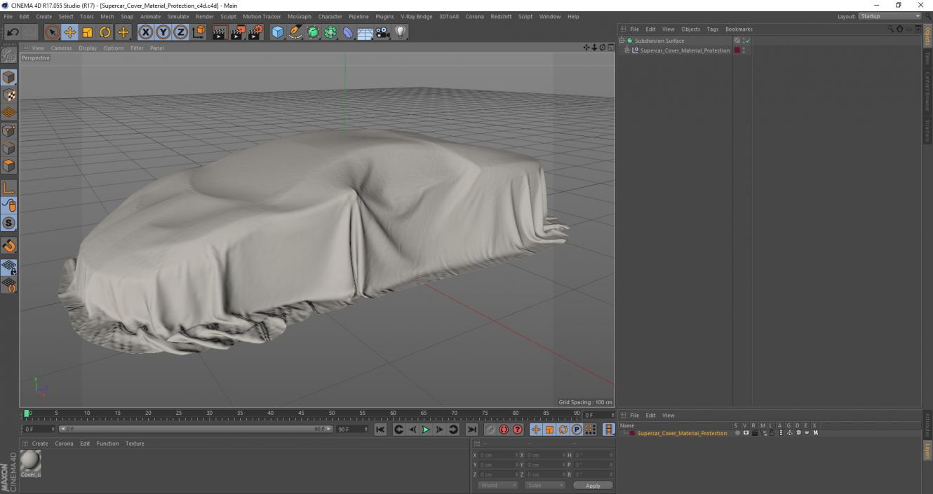 Supercar Cover Material Protection 3D model