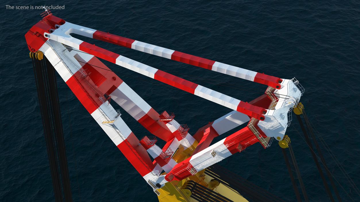 3D Floating Crane Ship Working Position