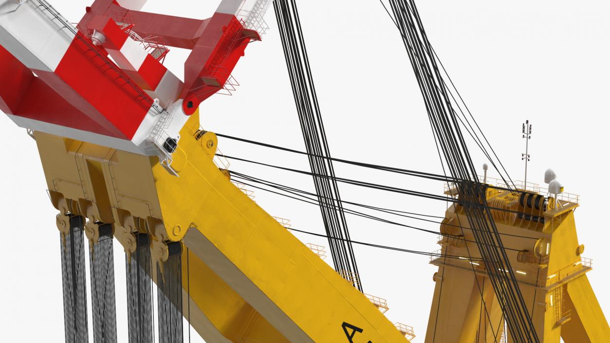 3D Floating Crane Ship Working Position