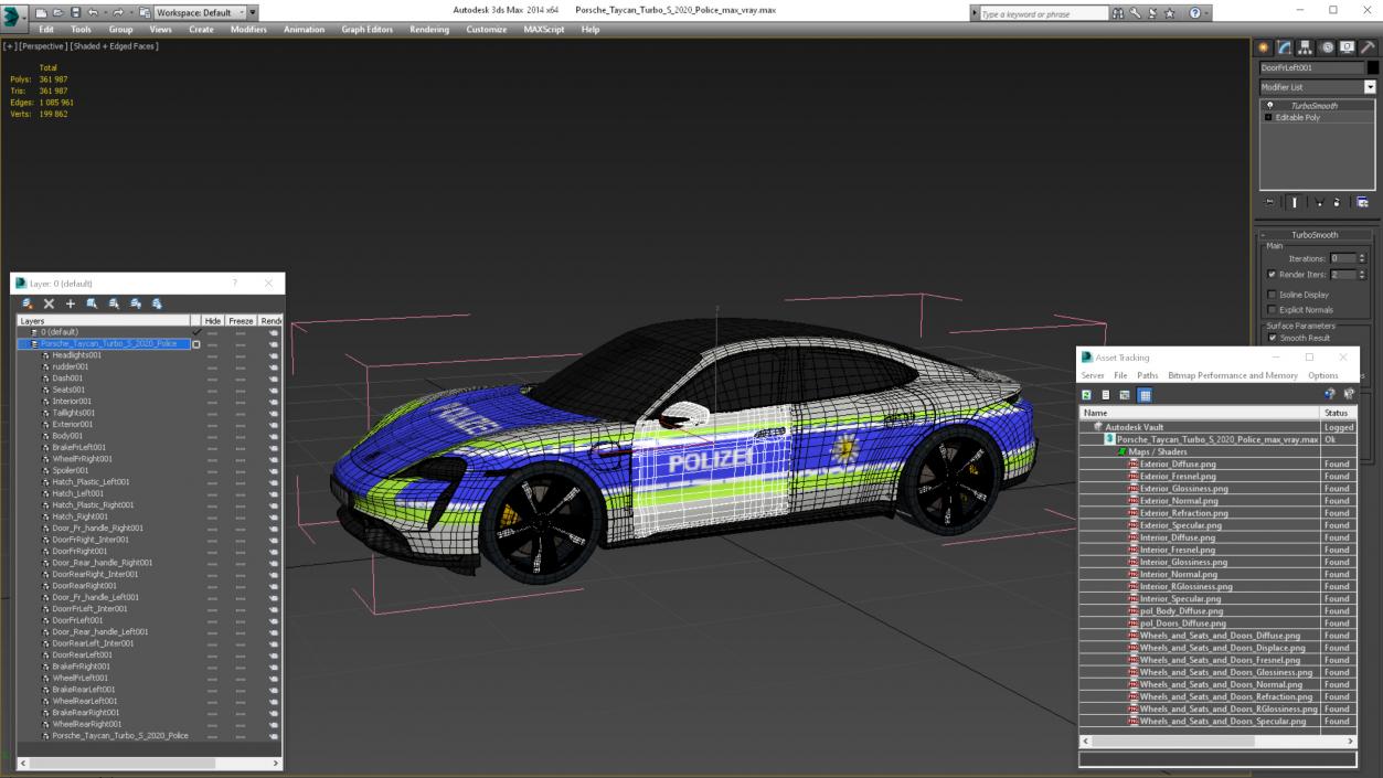 3D Porsche Taycan Turbo S 2020 Police 2