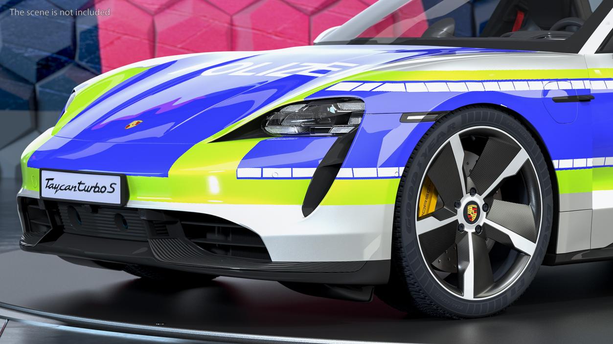 3D Porsche Taycan Turbo S 2020 Police 2