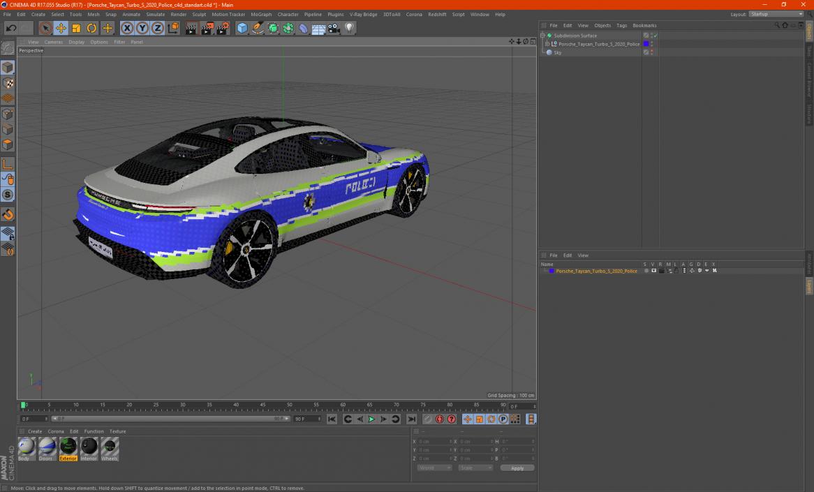 3D Porsche Taycan Turbo S 2020 Police 2