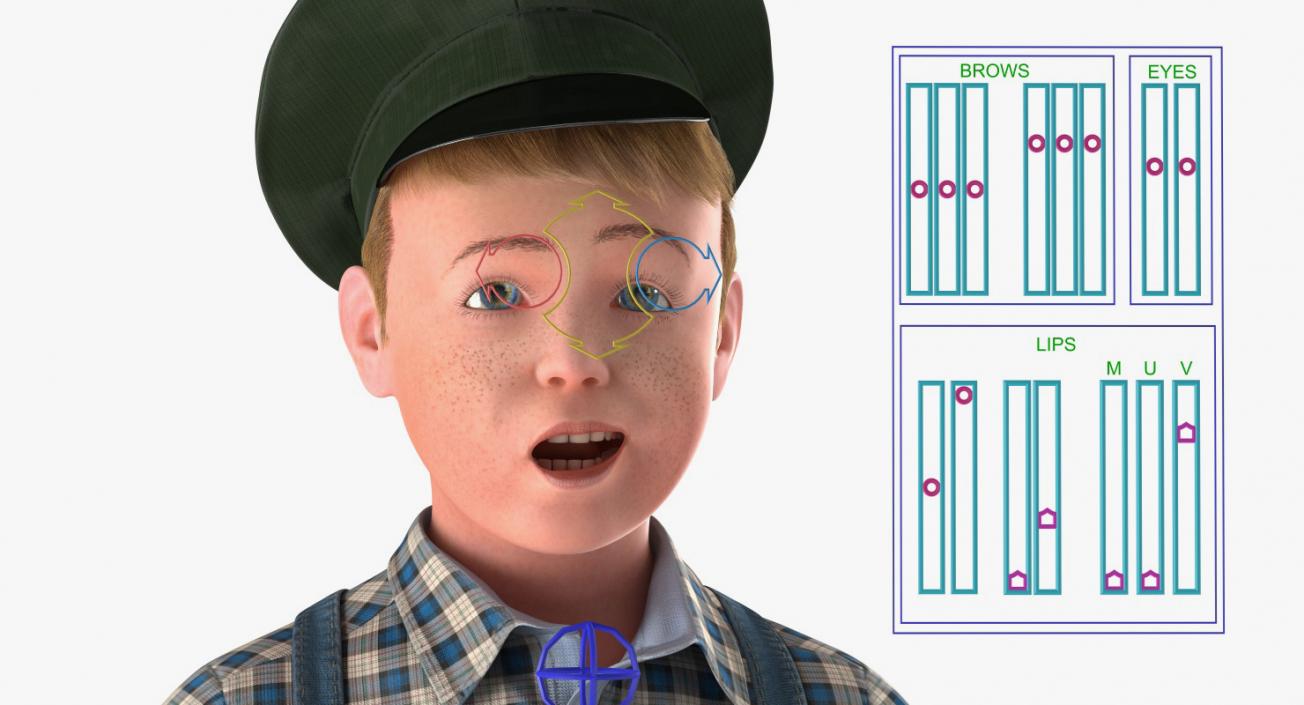 3D Realistic Child Boy Rigged