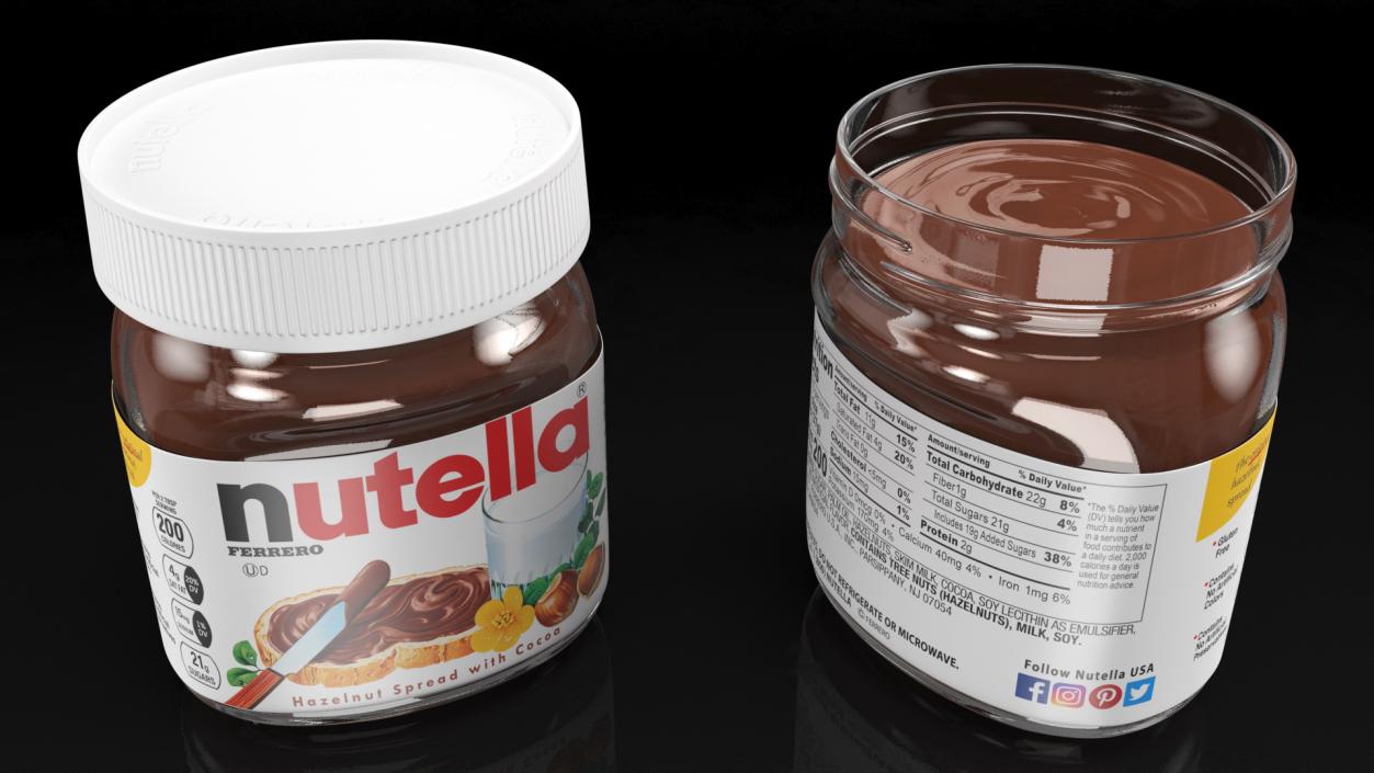 3D Nutella Peanut butter Jam Collection 2 model