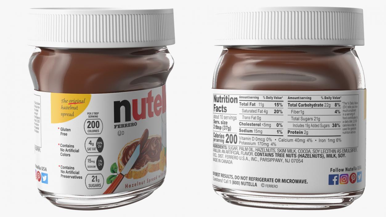 3D Nutella Peanut butter Jam Collection 2 model