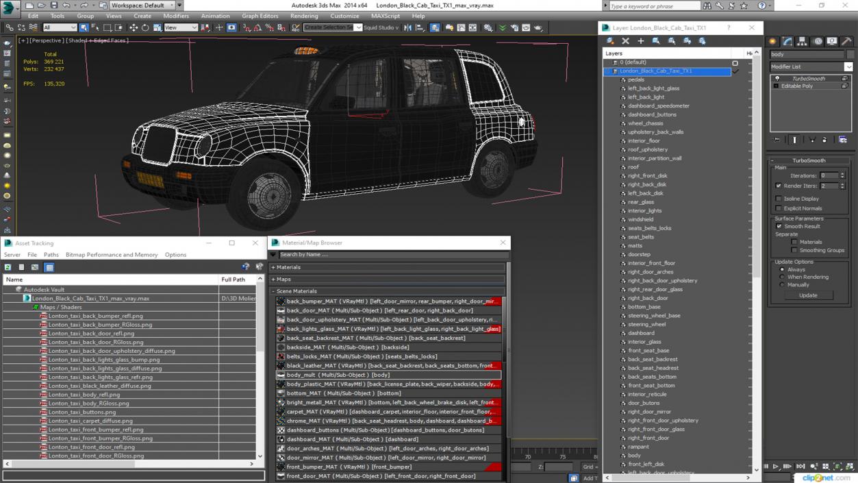 3D model London Black Cab Taxi TX1