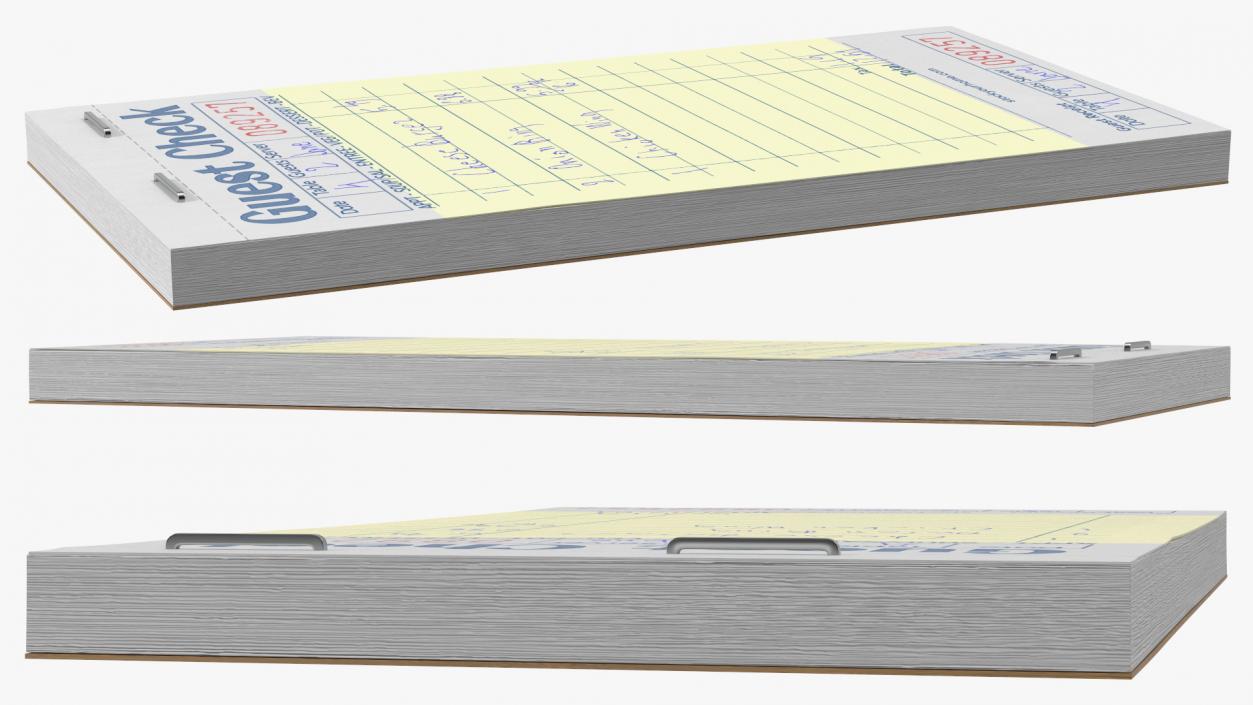 3D Filled Guest Check Book Yellow Pages