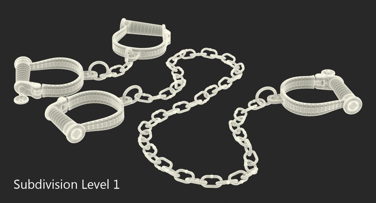 3D model Old Hand and Leg Shackles