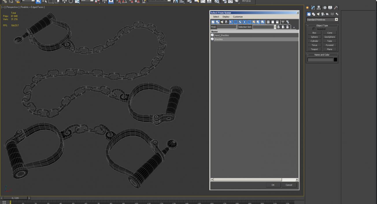 3D model Old Hand and Leg Shackles