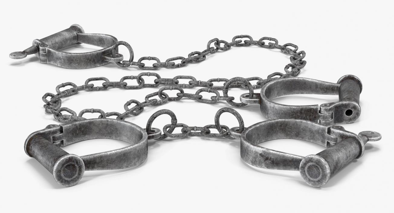 3D model Old Hand and Leg Shackles