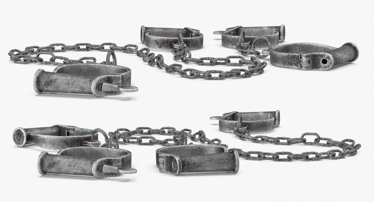 3D model Old Hand and Leg Shackles