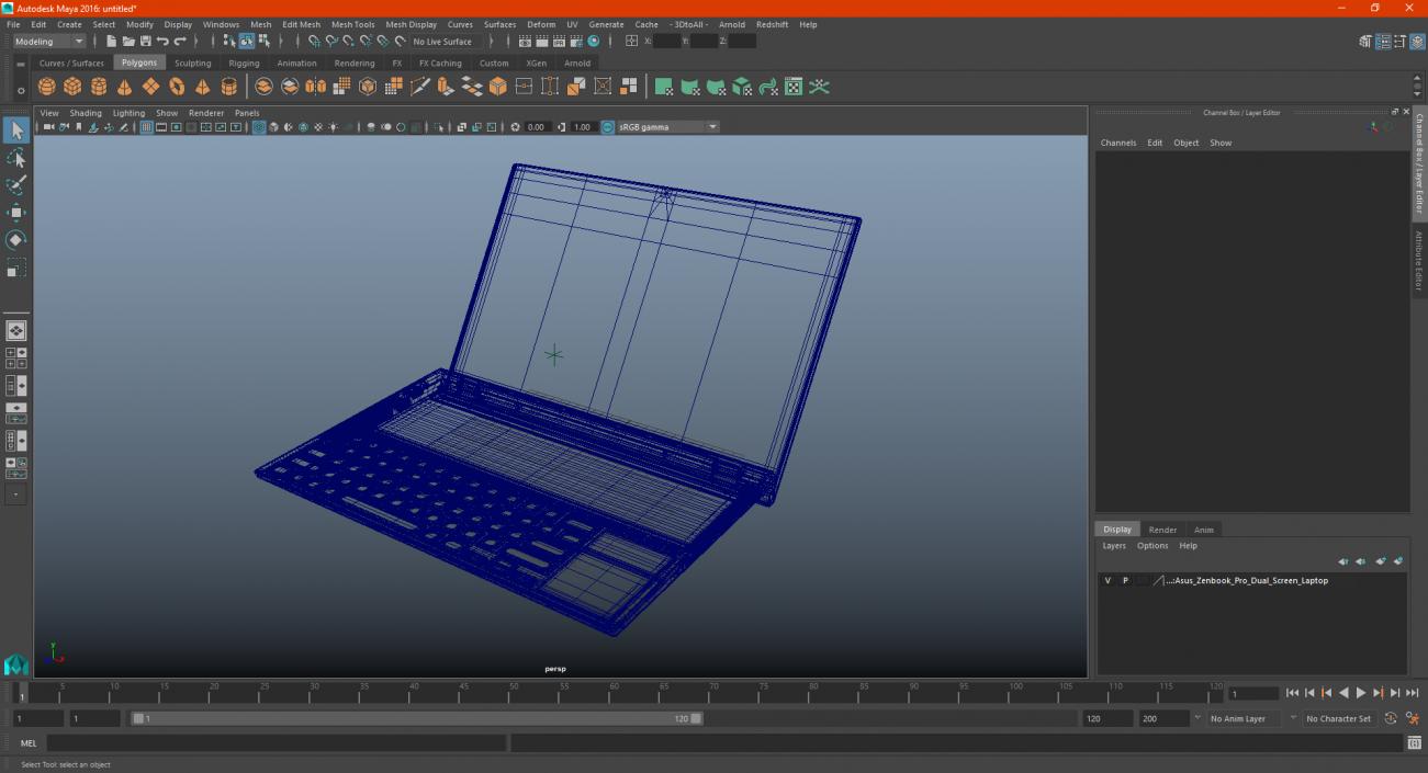 3D model Asus Zenbook Pro Dual Screen Laptop