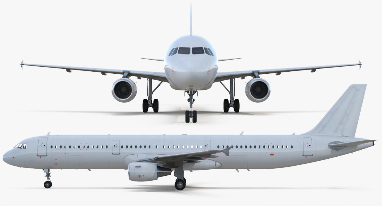 3D Airbus A321 Generic Rigged