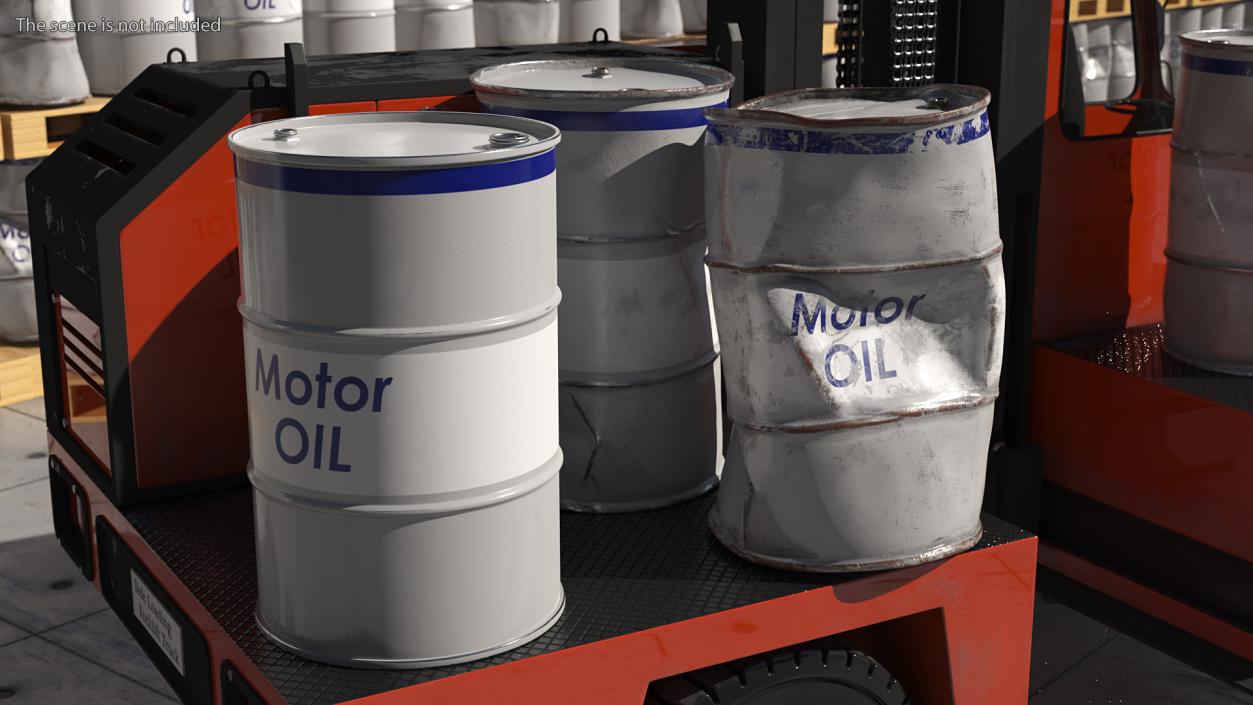 3D Motor Oil Barrels Set