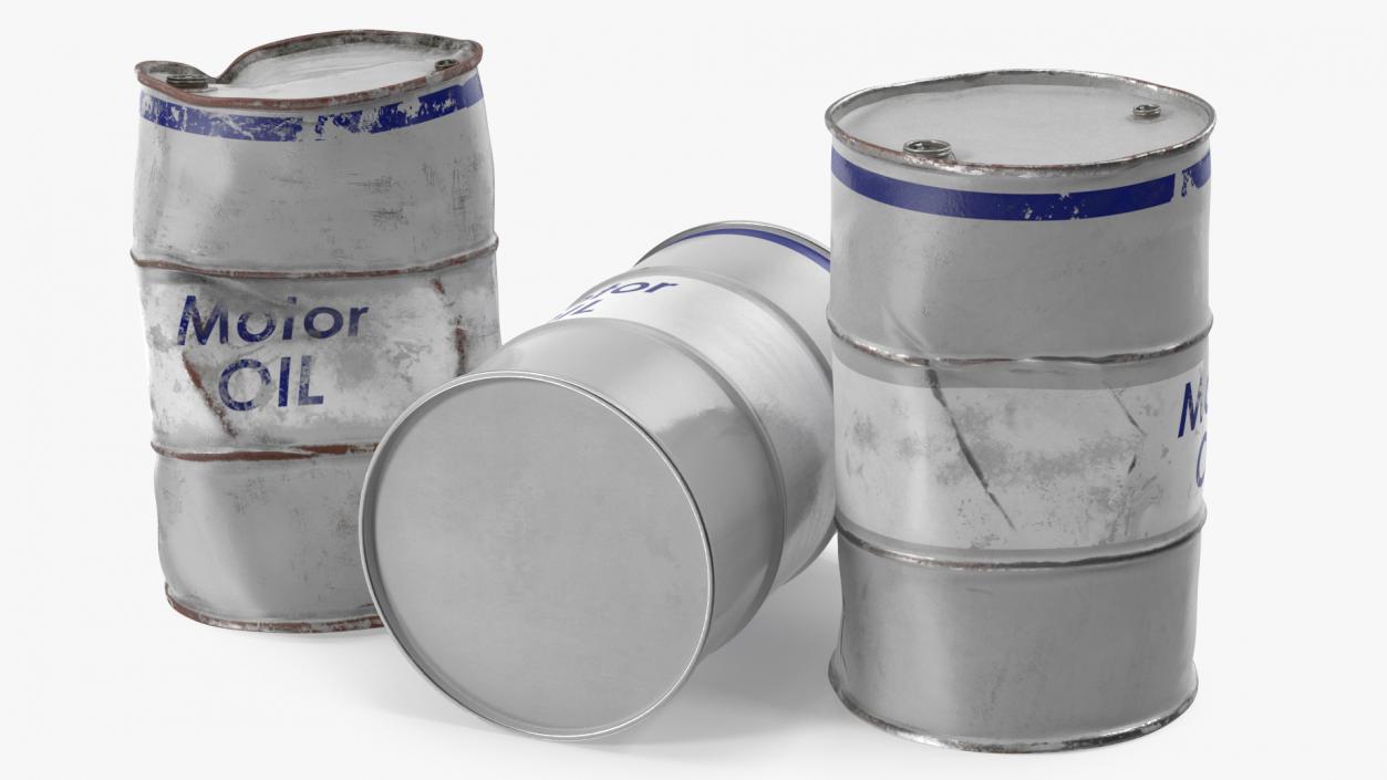 3D Motor Oil Barrels Set