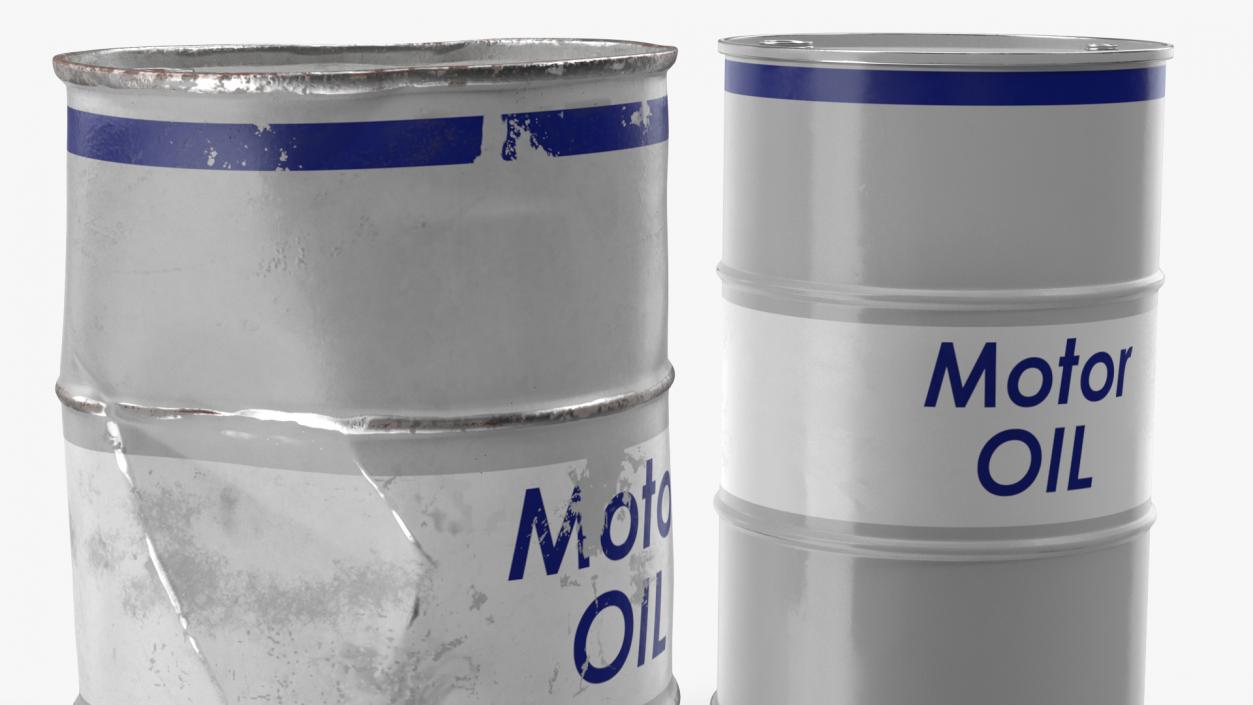 3D Motor Oil Barrels Set