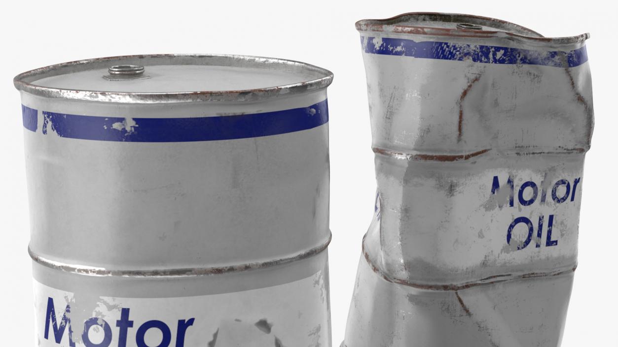 3D Motor Oil Barrels Set