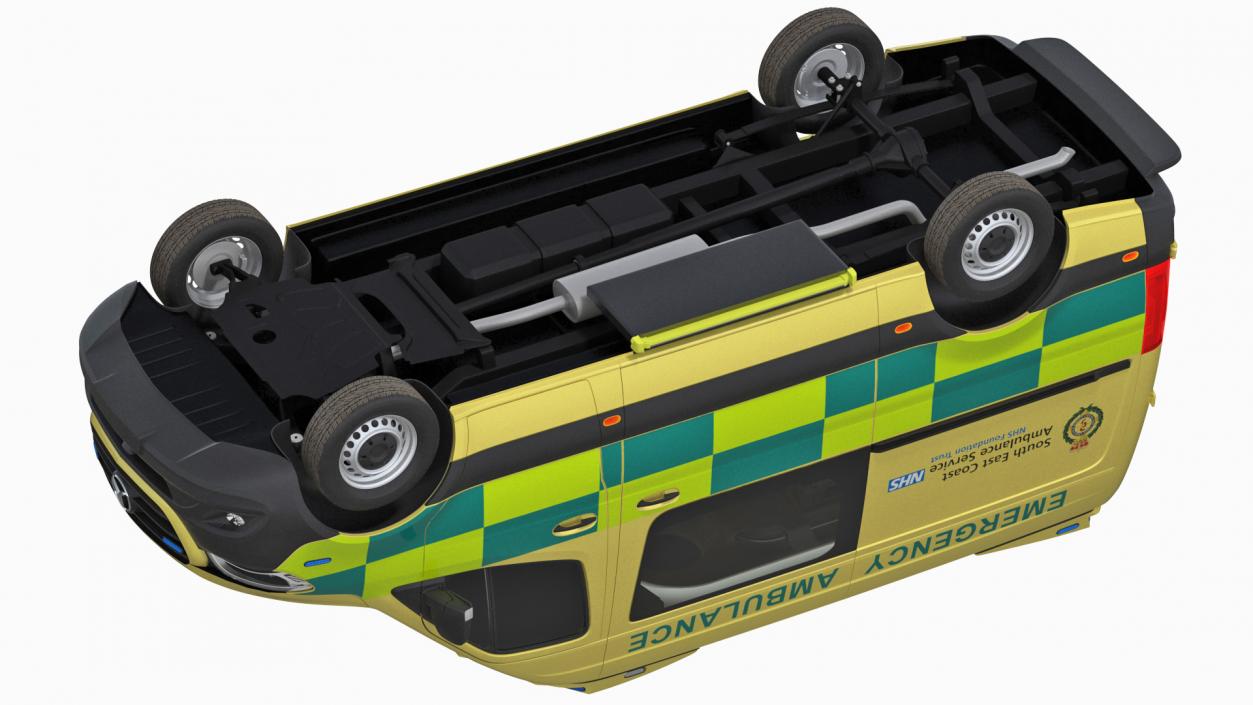 Mercedes Benz Sprinter Emergency Ambulance Rigged 3D model