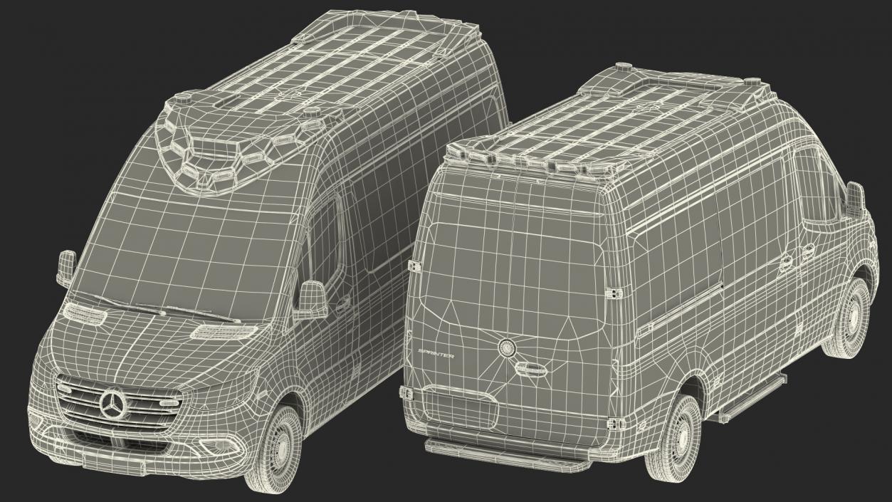 Mercedes Benz Sprinter Emergency Ambulance Rigged 3D model