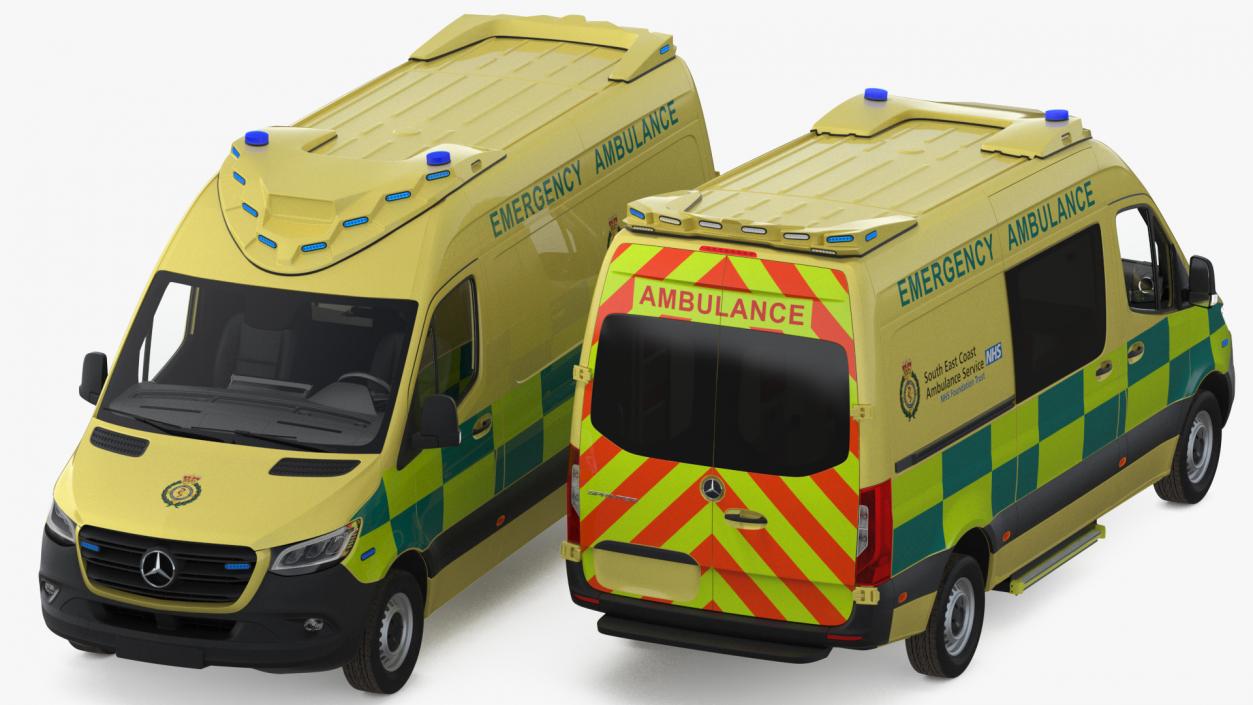 Mercedes Benz Sprinter Emergency Ambulance Rigged 3D model