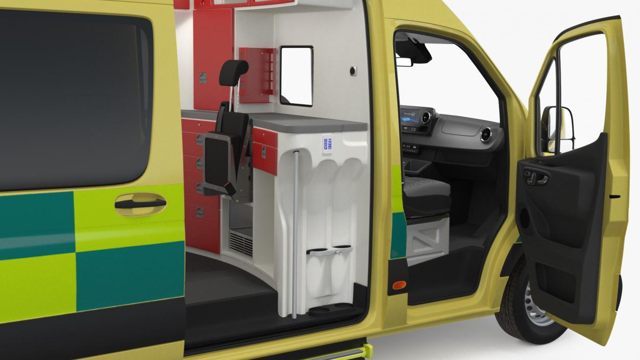 Mercedes Benz Sprinter Emergency Ambulance Rigged 3D model