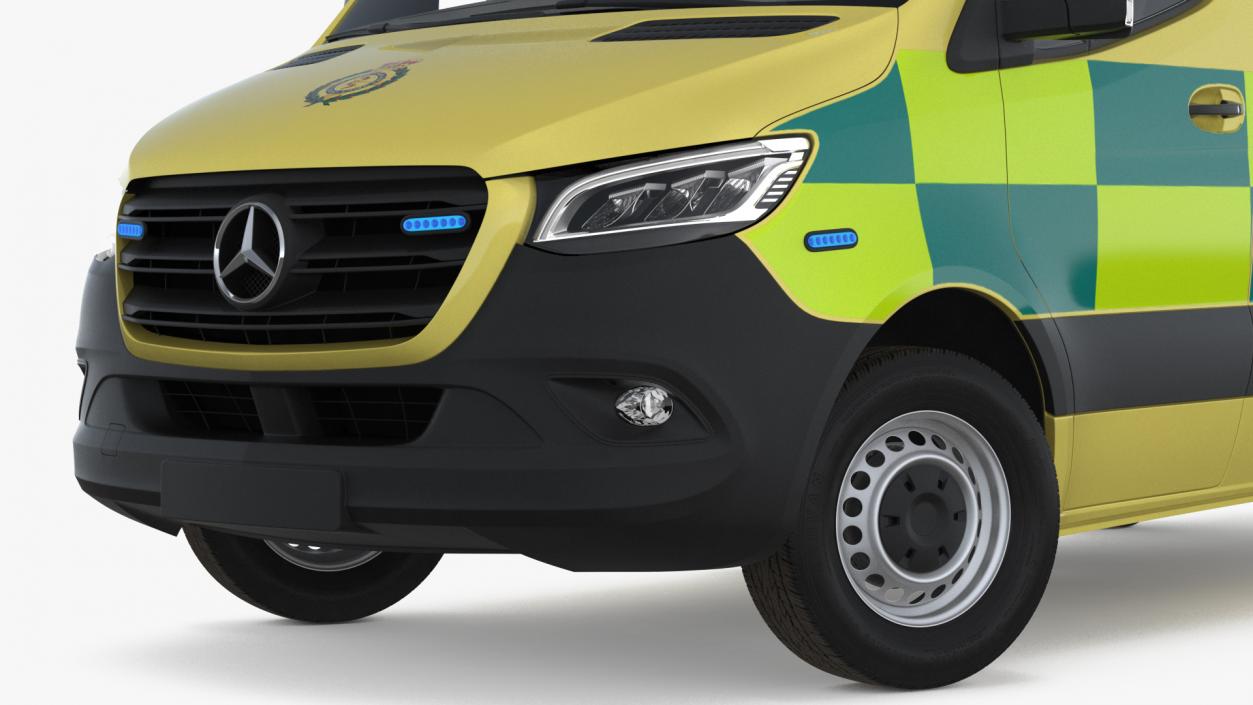 Mercedes Benz Sprinter Emergency Ambulance Rigged 3D model