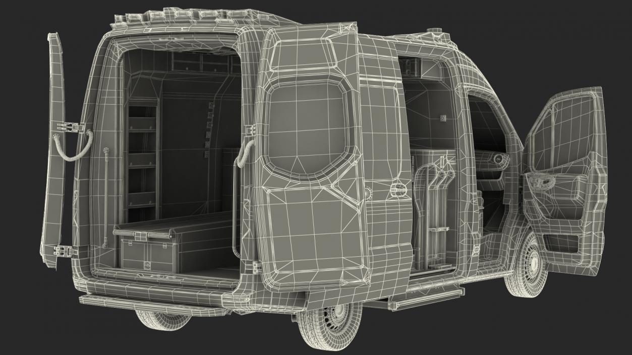 Mercedes Benz Sprinter Emergency Ambulance Rigged 3D model