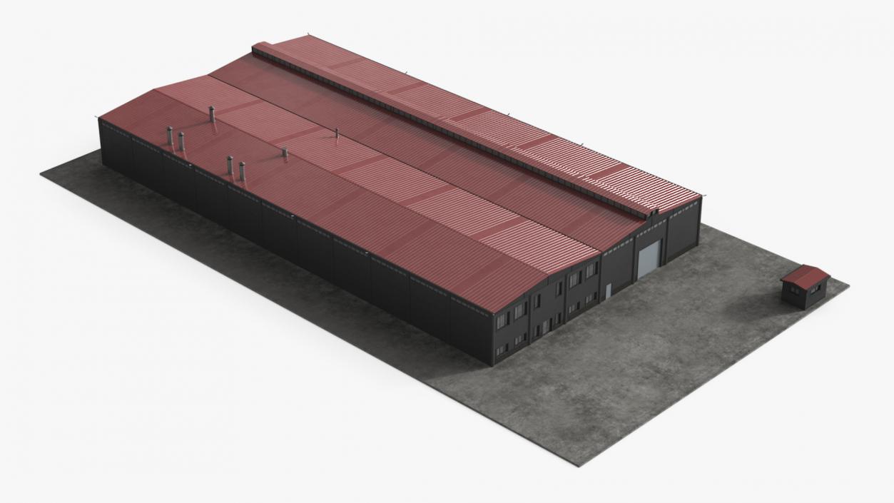 3D model Industrial Large Factory Building 2