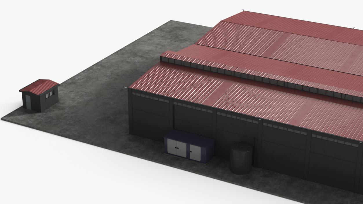 3D model Industrial Large Factory Building 2