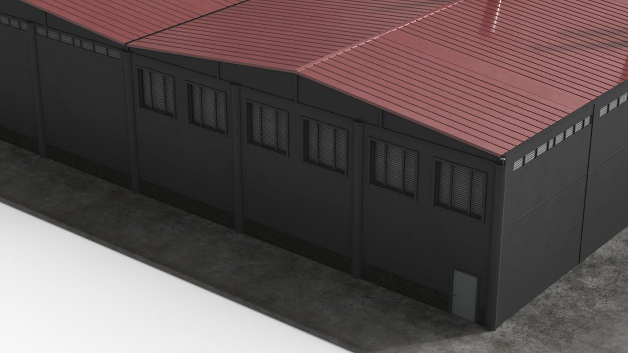 3D model Industrial Large Factory Building 2