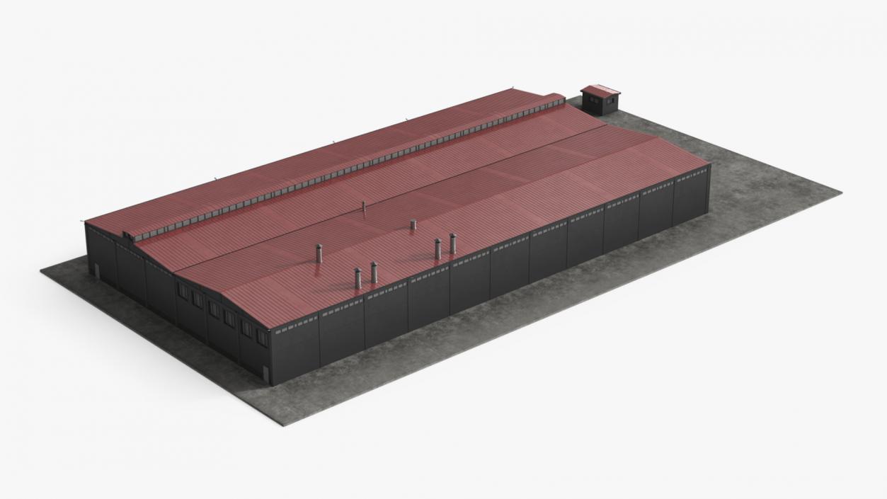 3D model Industrial Large Factory Building 2