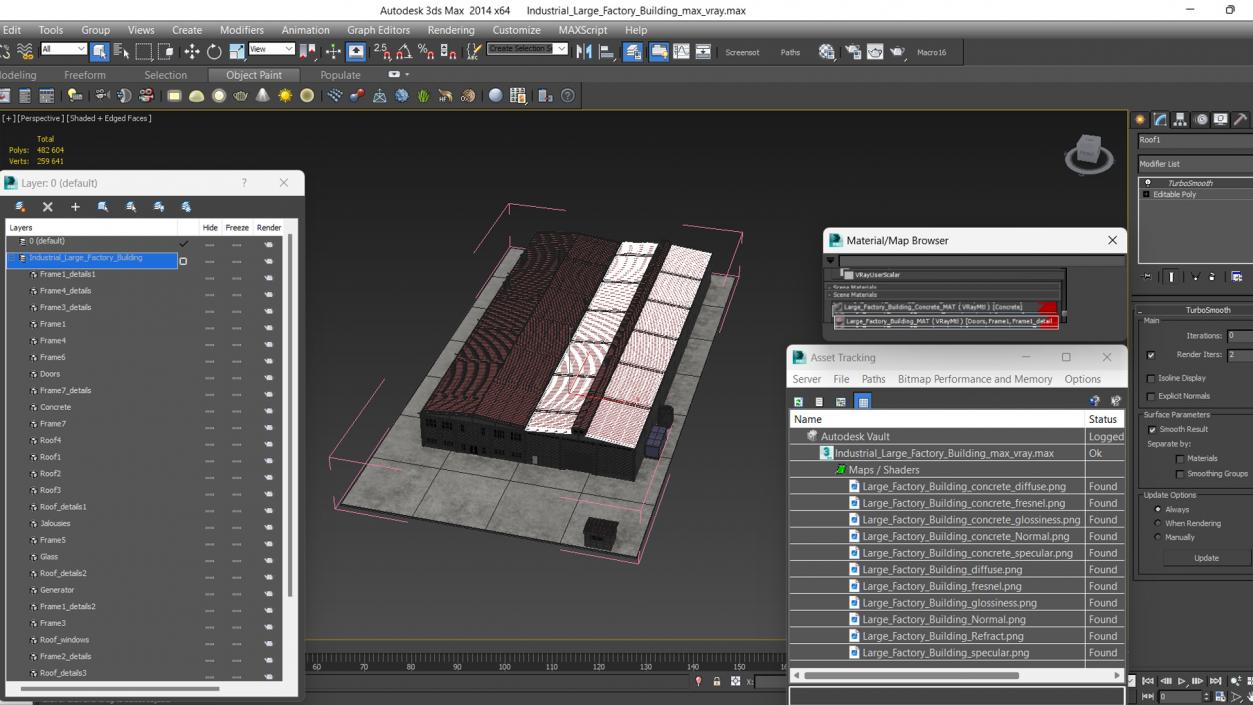 3D model Industrial Large Factory Building 2