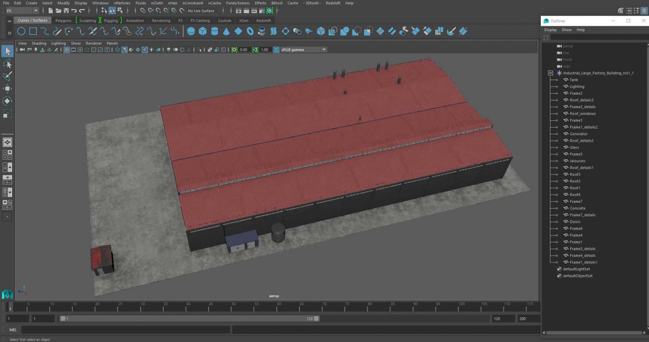 3D model Industrial Large Factory Building 2