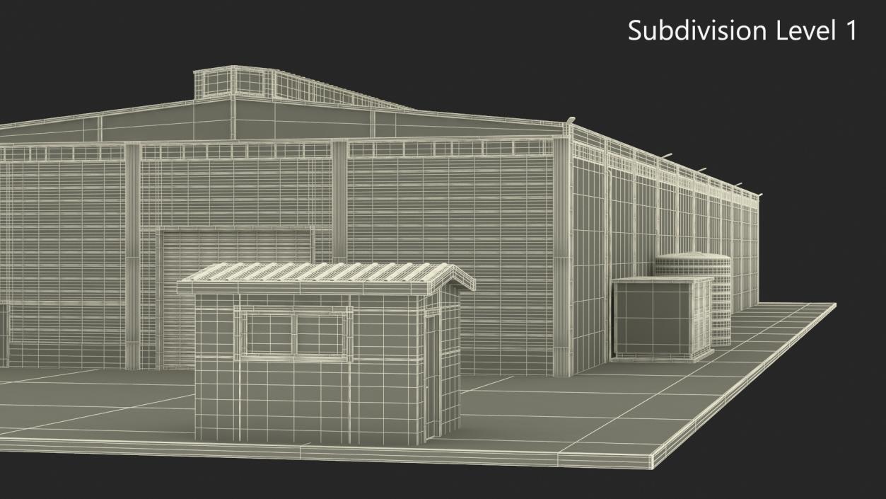 3D model Industrial Large Factory Building 2