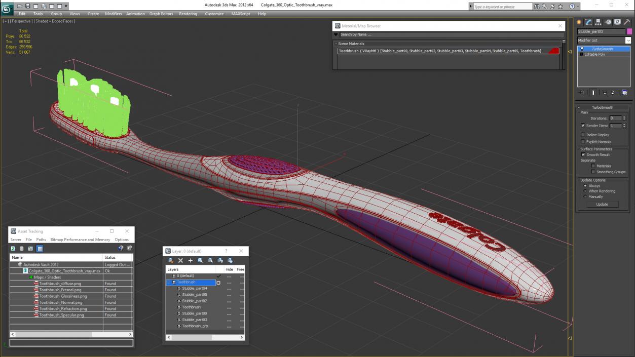 3D Colgate 360 Optic Toothbrush model