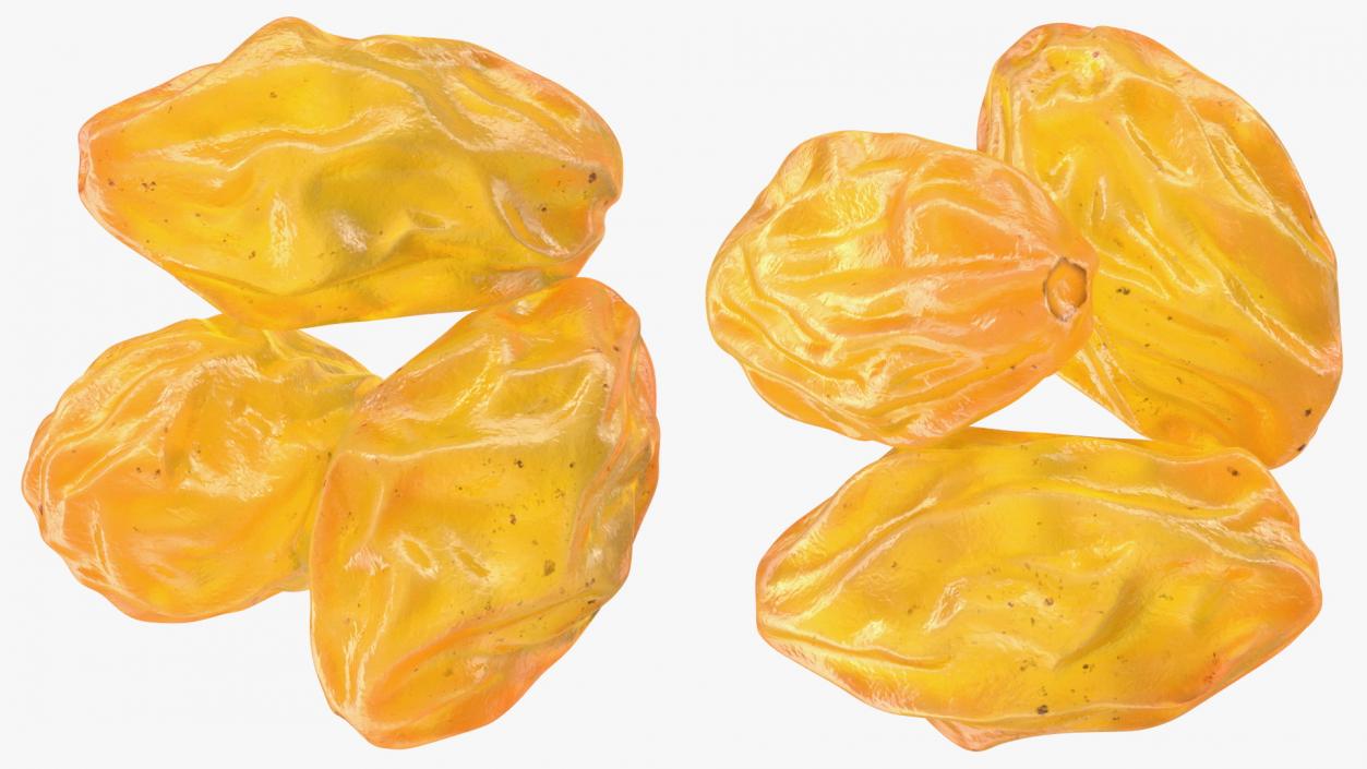 Pile of Golden Raisins 3D